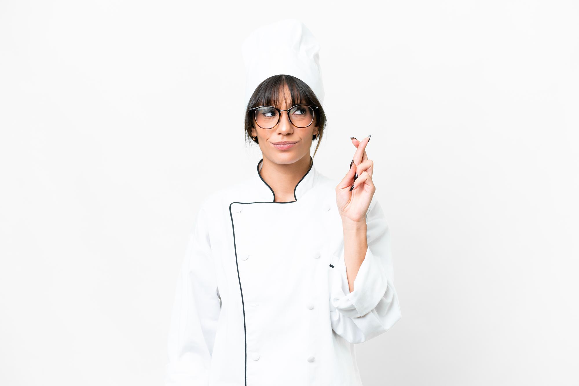 Chef inviting to a workshop in a bright studio